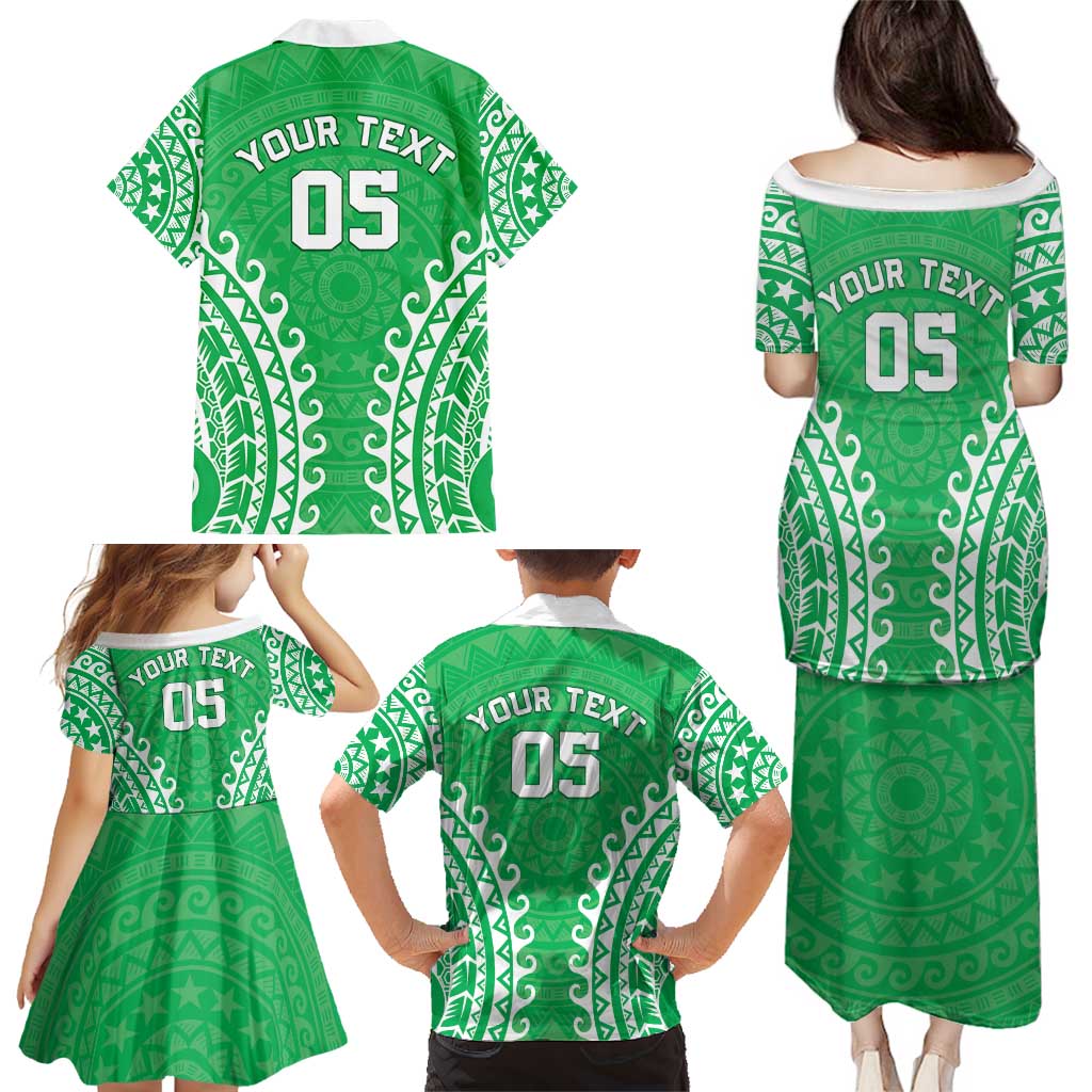 Custom Cook Islands Mitiaro Family Matching Puletasi and Hawaiian Shirt Polynesian Tribal Tattoo