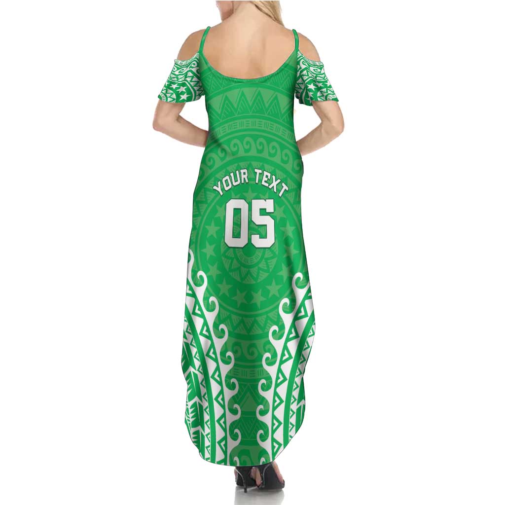 Custom Cook Islands Mitiaro Family Matching Summer Maxi Dress and Hawaiian Shirt Polynesian Tribal Tattoo LT05 - Polynesian Pride