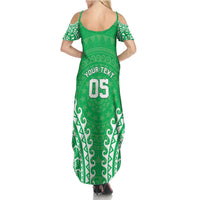 Custom Cook Islands Mitiaro Family Matching Summer Maxi Dress and Hawaiian Shirt Polynesian Tribal Tattoo LT05 - Polynesian Pride