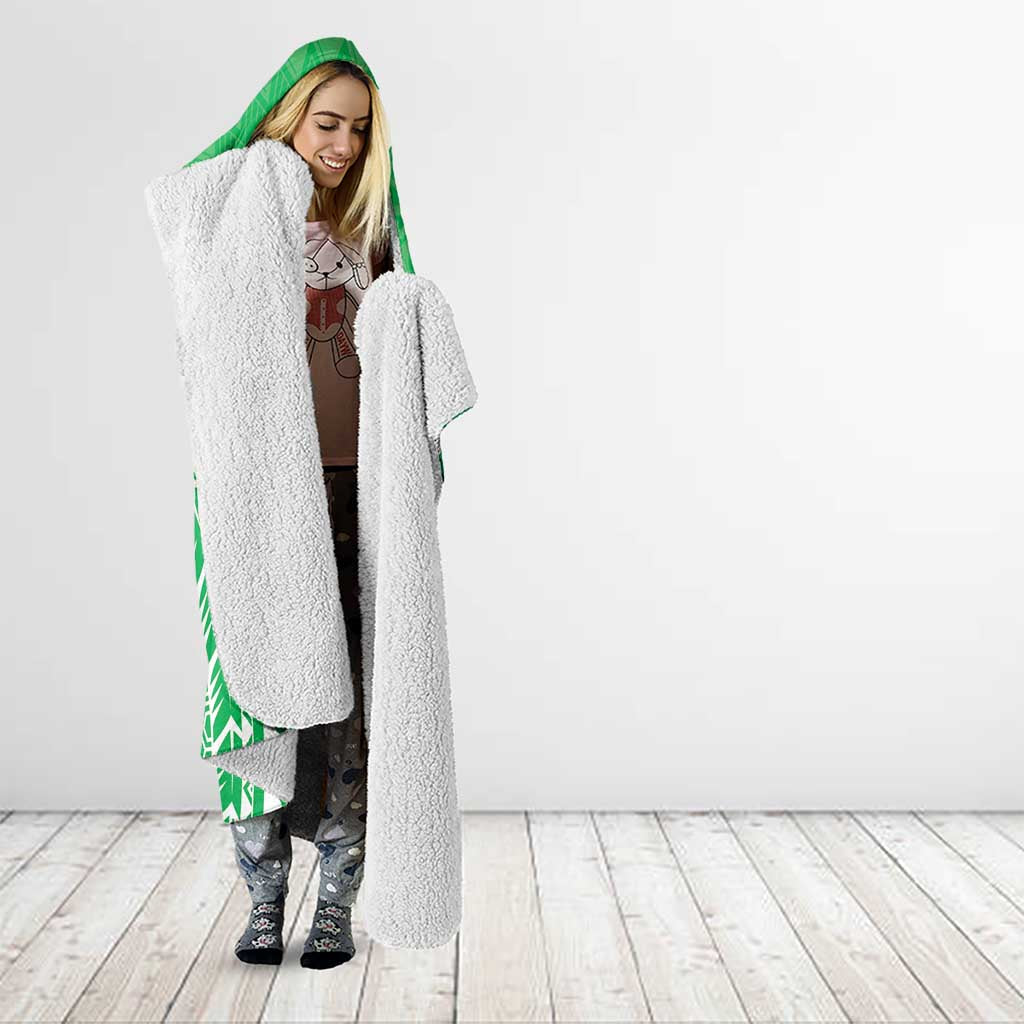Custom Cook Islands Mitiaro Hooded Blanket Polynesian Tribal Tattoo