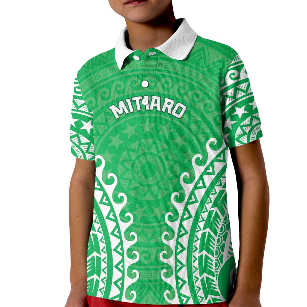 Custom Cook Islands Mitiaro Kid Polo Shirt Polynesian Tribal Tattoo