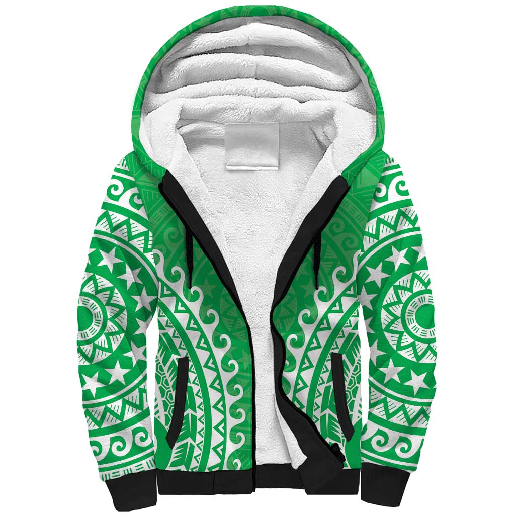Custom Cook Islands Mitiaro Sherpa Hoodie Polynesian Tribal Tattoo