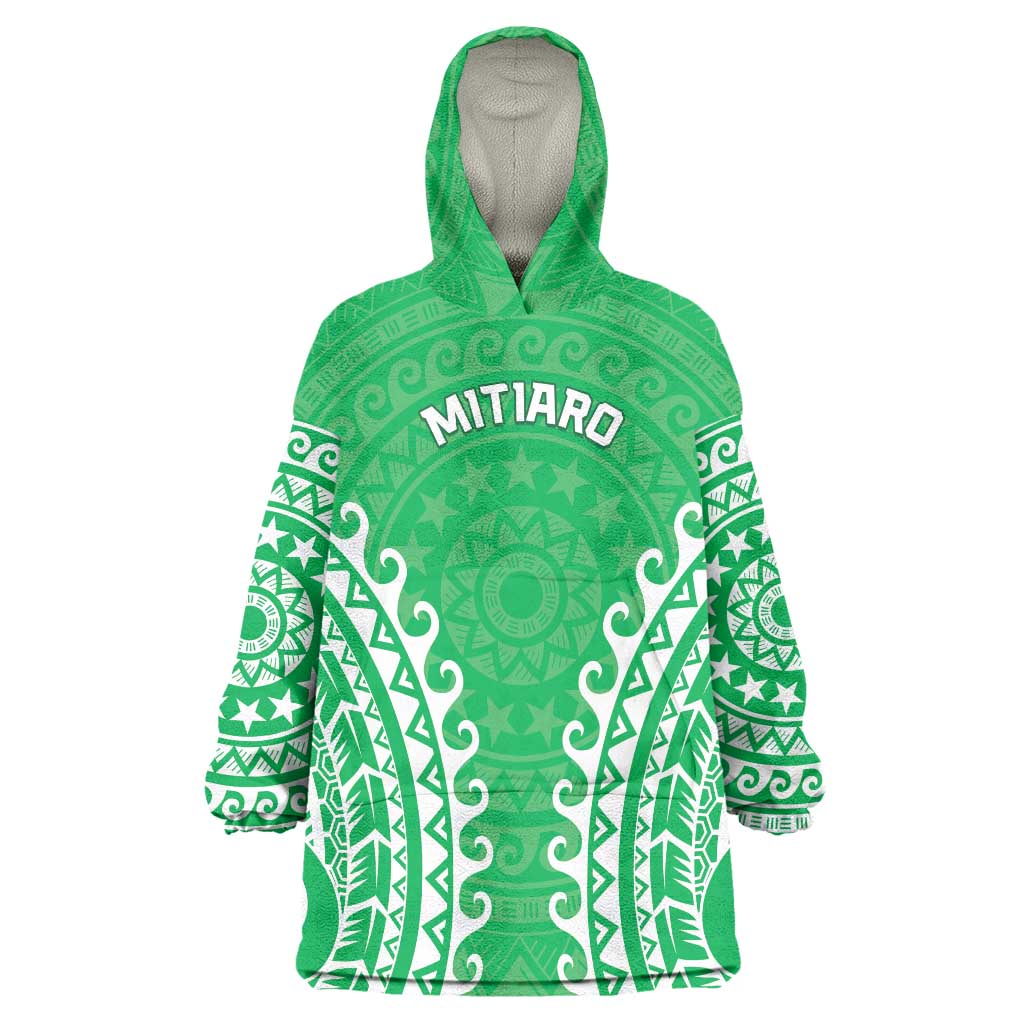Custom Cook Islands Mitiaro Wearable Blanket Hoodie Polynesian Tribal Tattoo