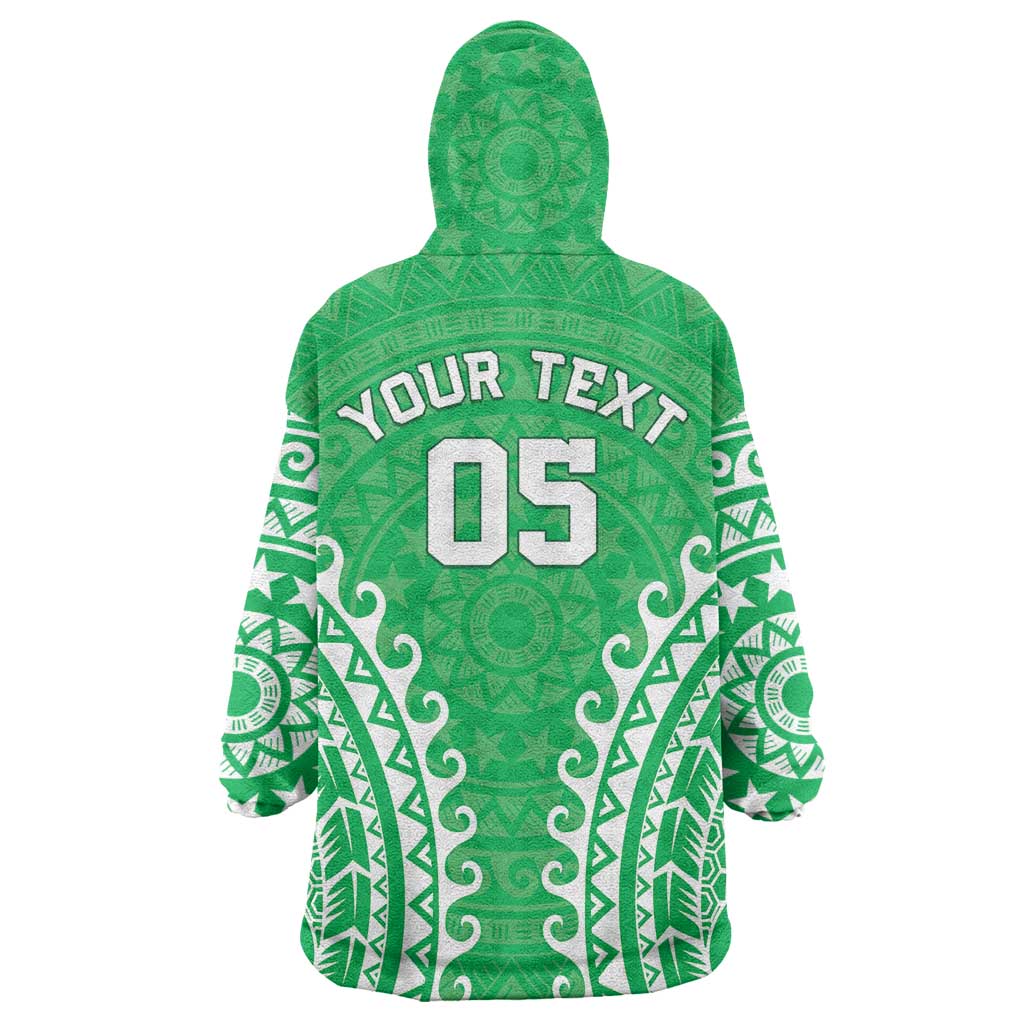 Custom Cook Islands Mitiaro Wearable Blanket Hoodie Polynesian Tribal Tattoo