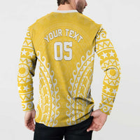 Custom Cook Islands Aitutaki Button Sweatshirt Polynesian Tribal Tattoo