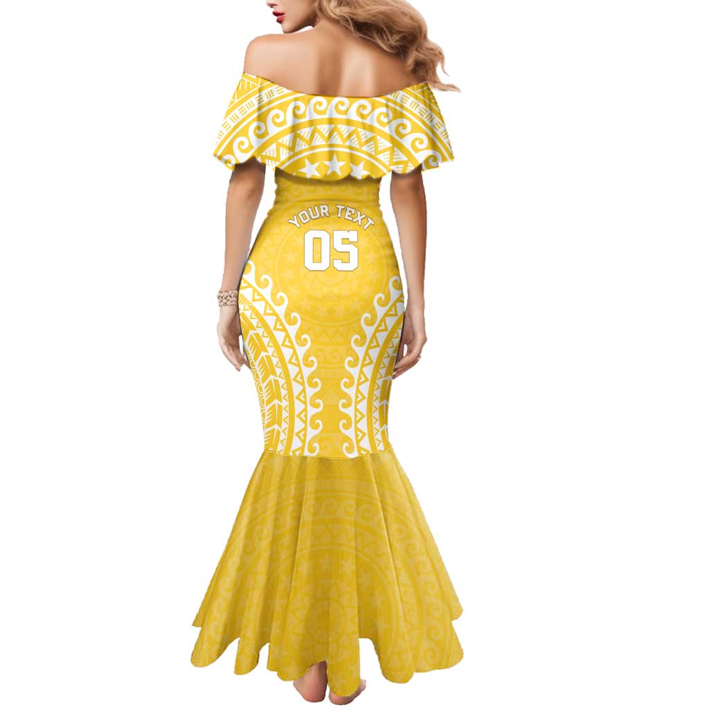 Custom Cook Islands Aitutaki Family Matching Mermaid Dress and Hawaiian Shirt Polynesian Tribal Tattoo LT05 - Polynesian Pride