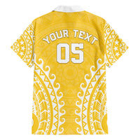Custom Cook Islands Aitutaki Family Matching Off Shoulder Short Dress and Hawaiian Shirt Polynesian Tribal Tattoo LT05 - Polynesian Pride