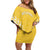 Custom Cook Islands Aitutaki Family Matching Off Shoulder Short Dress and Hawaiian Shirt Polynesian Tribal Tattoo