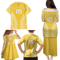 Custom Cook Islands Aitutaki Family Matching Puletasi and Hawaiian Shirt Polynesian Tribal Tattoo LT05 - Polynesian Pride