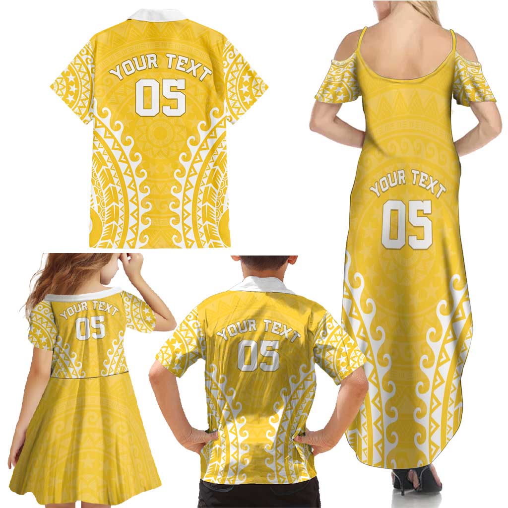Custom Cook Islands Aitutaki Family Matching Summer Maxi Dress and Hawaiian Shirt Polynesian Tribal Tattoo LT05 - Polynesian Pride