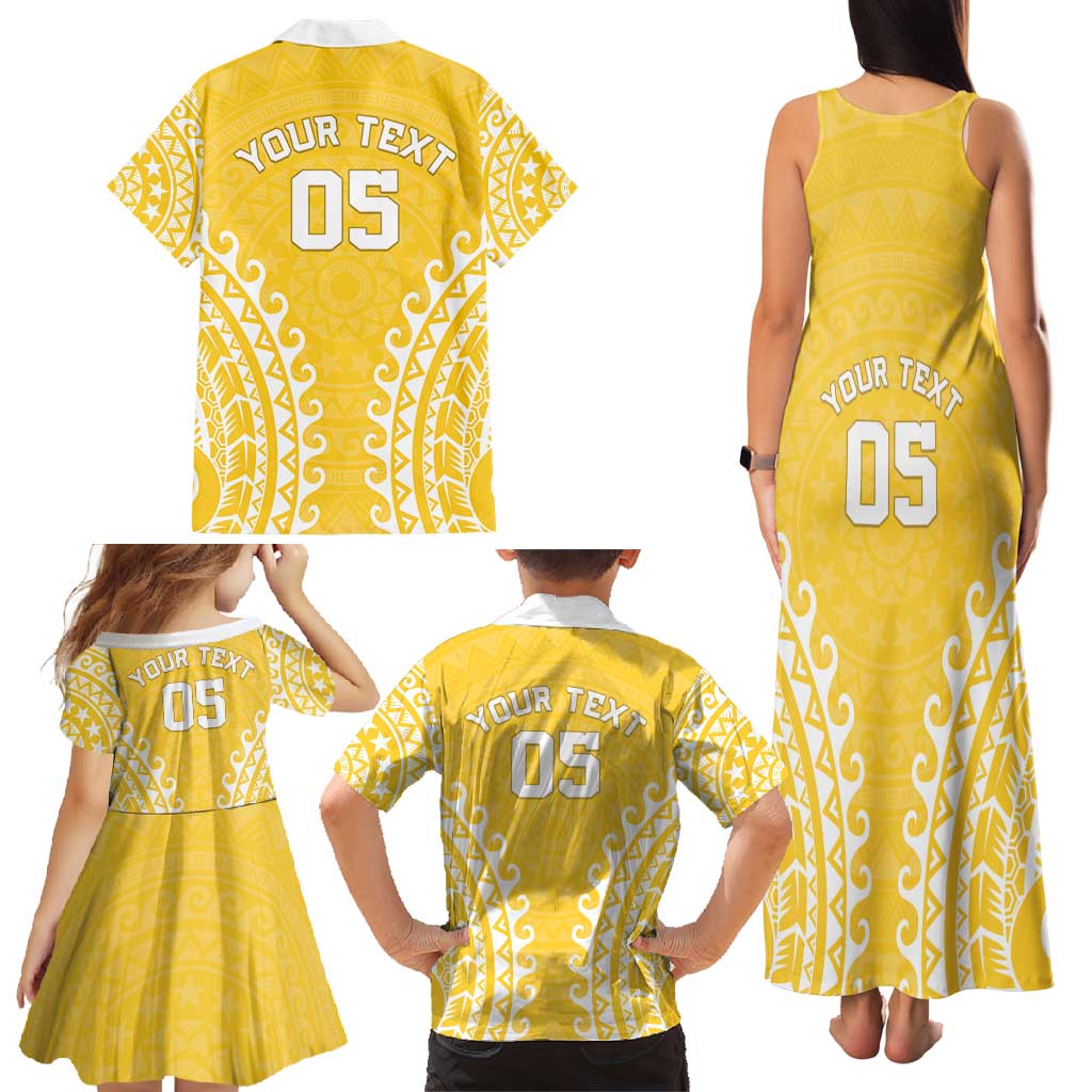 Custom Cook Islands Aitutaki Family Matching Tank Maxi Dress and Hawaiian Shirt Polynesian Tribal Tattoo LT05 - Polynesian Pride