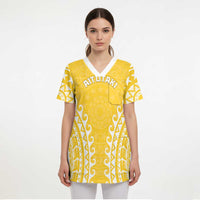 Custom Cook Islands Aitutaki Scrub Top Polynesian Tribal Tattoo - Polynesian Pride