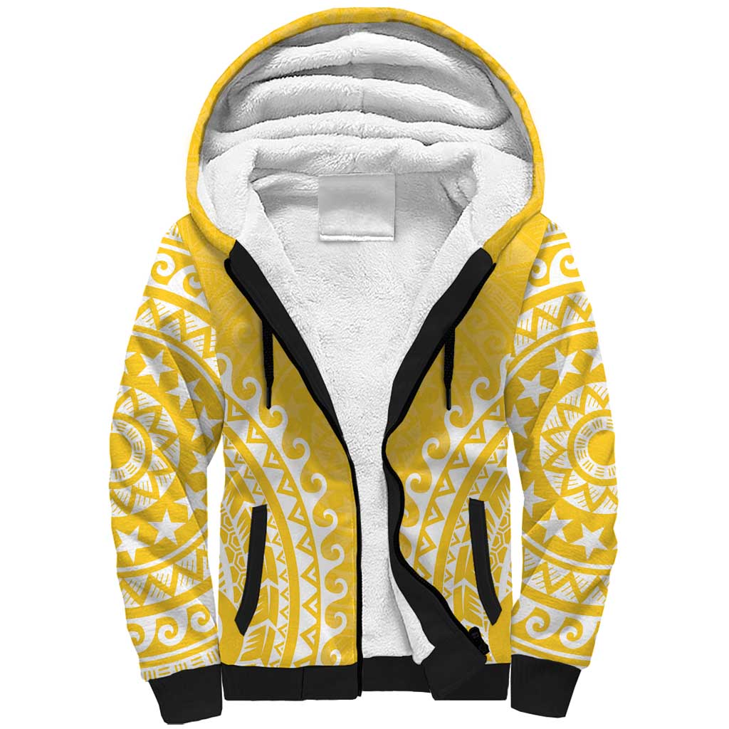 Custom Cook Islands Aitutaki Sherpa Hoodie Polynesian Tribal Tattoo
