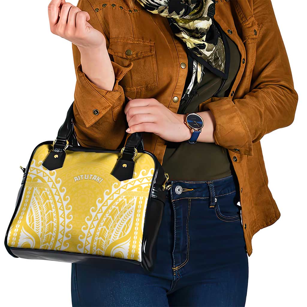 Custom Cook Islands Aitutaki Shoulder Handbag Polynesian Tribal Tattoo