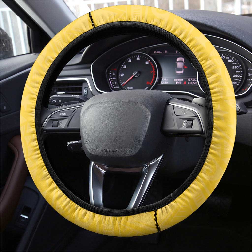 Cook Islands Aitutaki Steering Wheel Cover Polynesian Tribal Tattoo