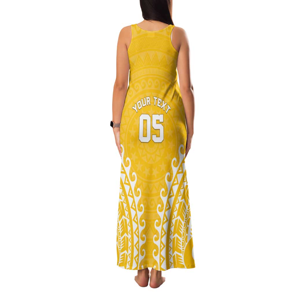 Custom Cook Islands Aitutaki Tank Maxi Dress Polynesian Tribal Tattoo