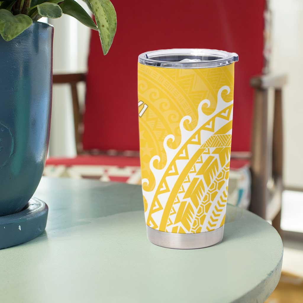 Cook Islands Aitutaki Tumbler Cup Polynesian Tribal Tattoo