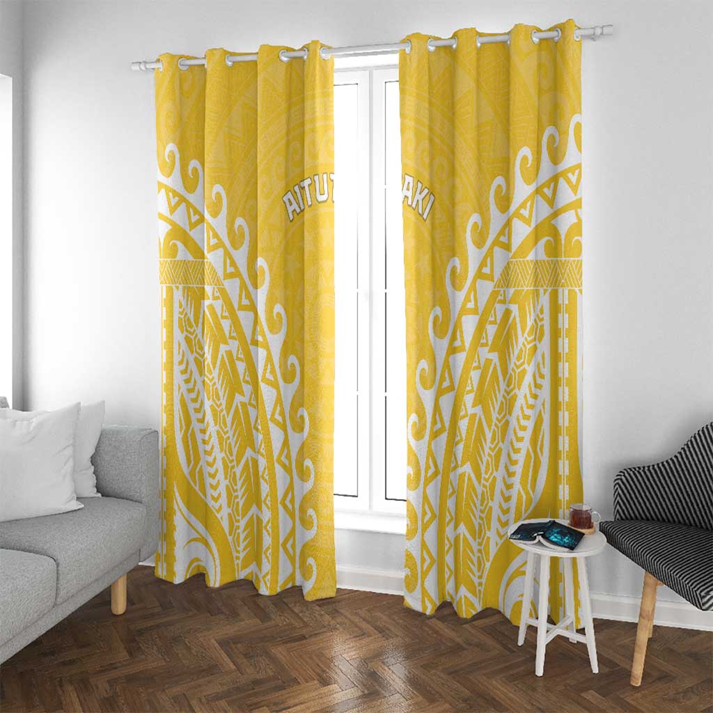 Custom Cook Islands Aitutaki Window Curtain Polynesian Tribal Tattoo