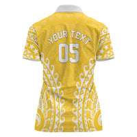 Custom Cook Islands Aitutaki Women Polo Shirt Polynesian Tribal Tattoo
