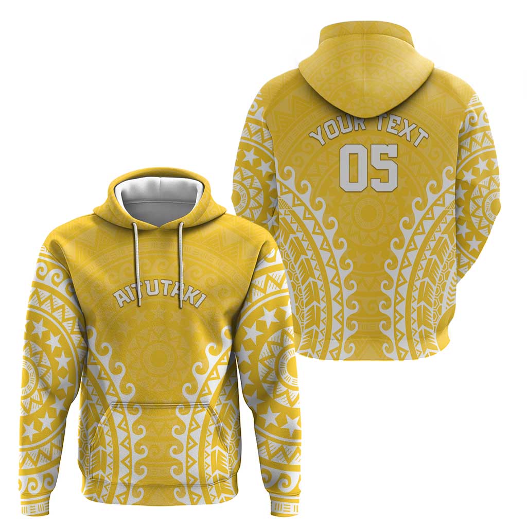 Custom Cook Islands Aitutaki Zip Hoodie Polynesian Tribal Tattoo