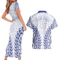 Custom Cook Islands Palmerston Couples Matching Short Sleeve Bodycon Dress and Hawaiian Shirt Polynesian Tribal Tattoo LT05 - Polynesian Pride