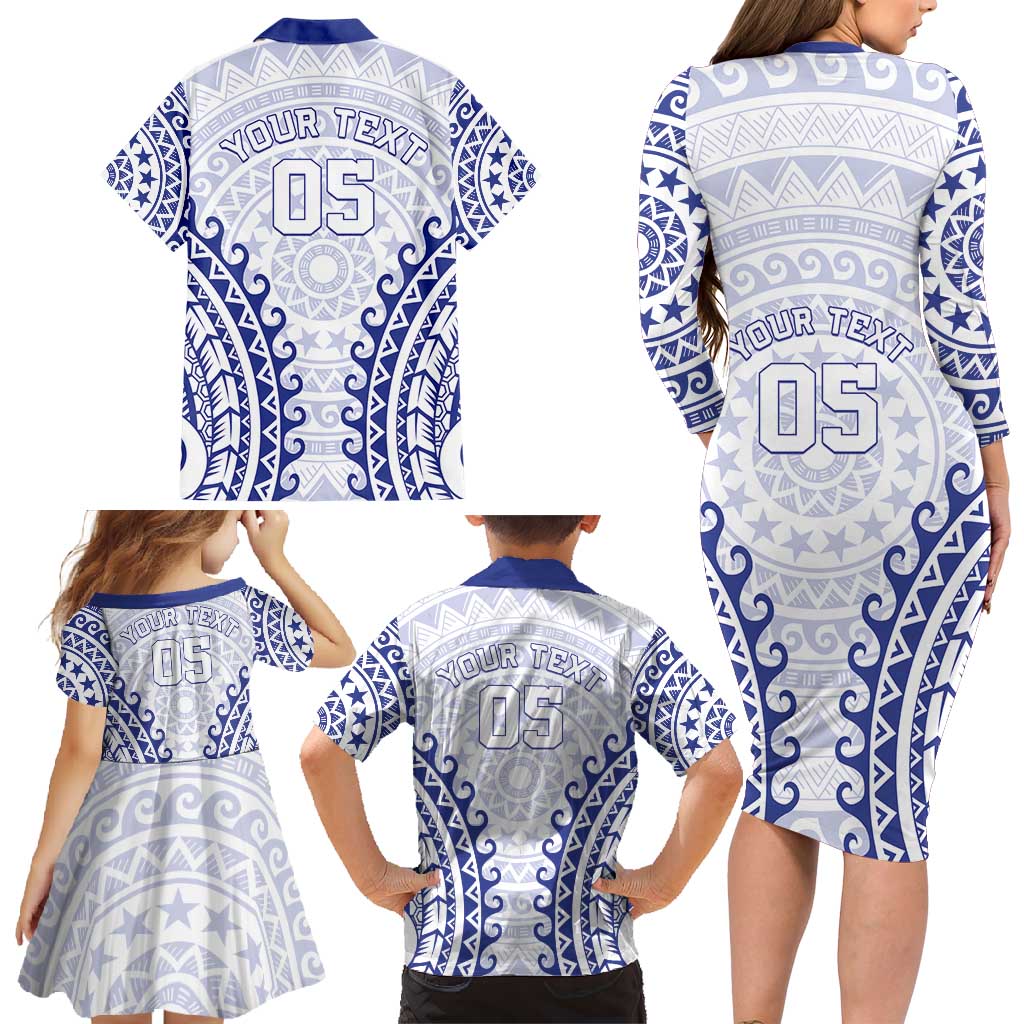 Custom Cook Islands Palmerston Family Matching Long Sleeve Bodycon Dress and Hawaiian Shirt Polynesian Tribal Tattoo LT05 - Polynesian Pride