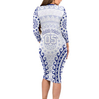 Custom Cook Islands Palmerston Family Matching Long Sleeve Bodycon Dress and Hawaiian Shirt Polynesian Tribal Tattoo LT05 - Polynesian Pride