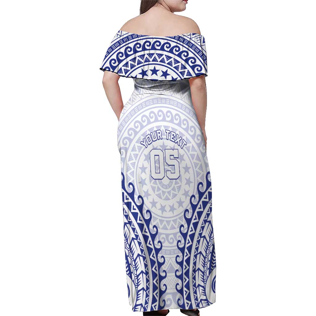 Custom Cook Islands Palmerston Family Matching Off Shoulder Maxi Dress and Hawaiian Shirt Polynesian Tribal Tattoo LT05 - Polynesian Pride
