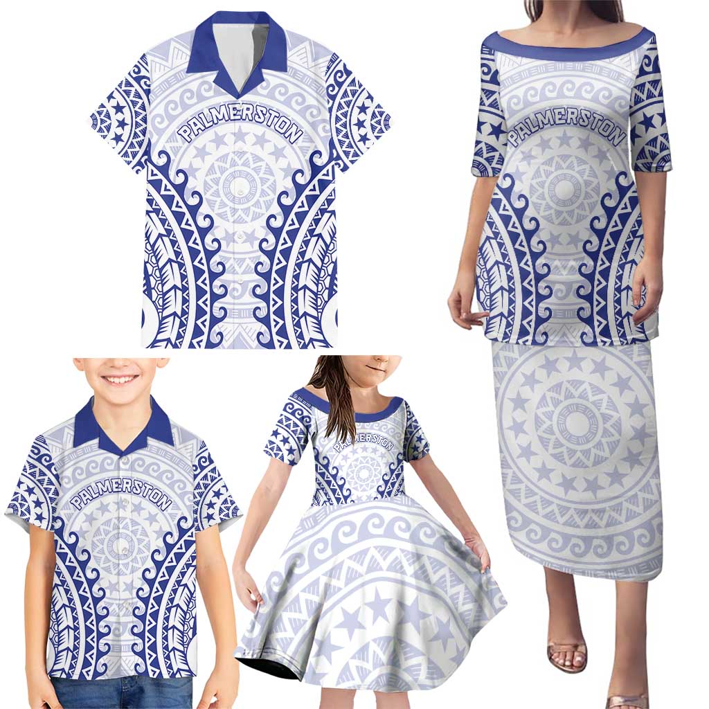 Custom Cook Islands Palmerston Family Matching Puletasi and Hawaiian Shirt Polynesian Tribal Tattoo LT05 - Polynesian Pride