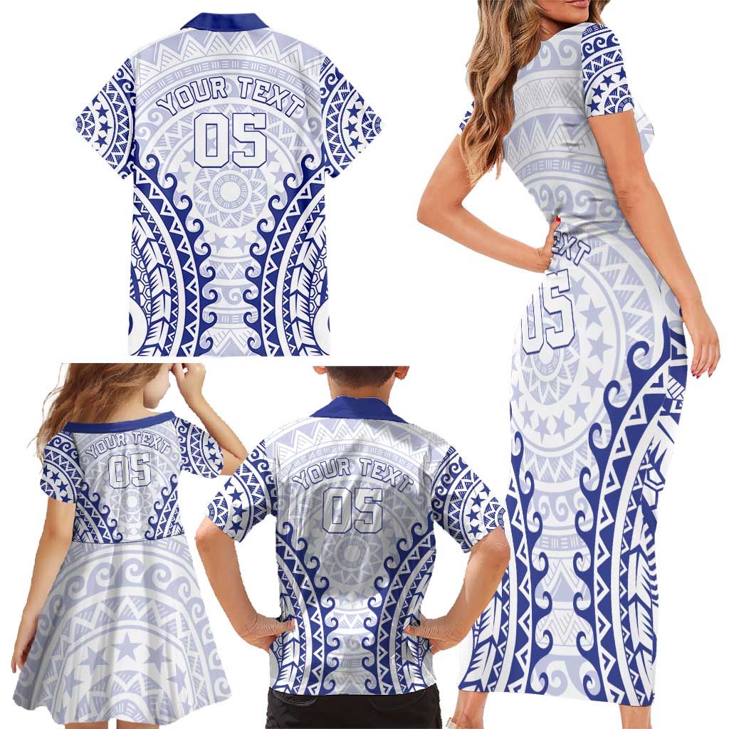 Custom Cook Islands Palmerston Family Matching Short Sleeve Bodycon Dress and Hawaiian Shirt Polynesian Tribal Tattoo LT05 - Polynesian Pride