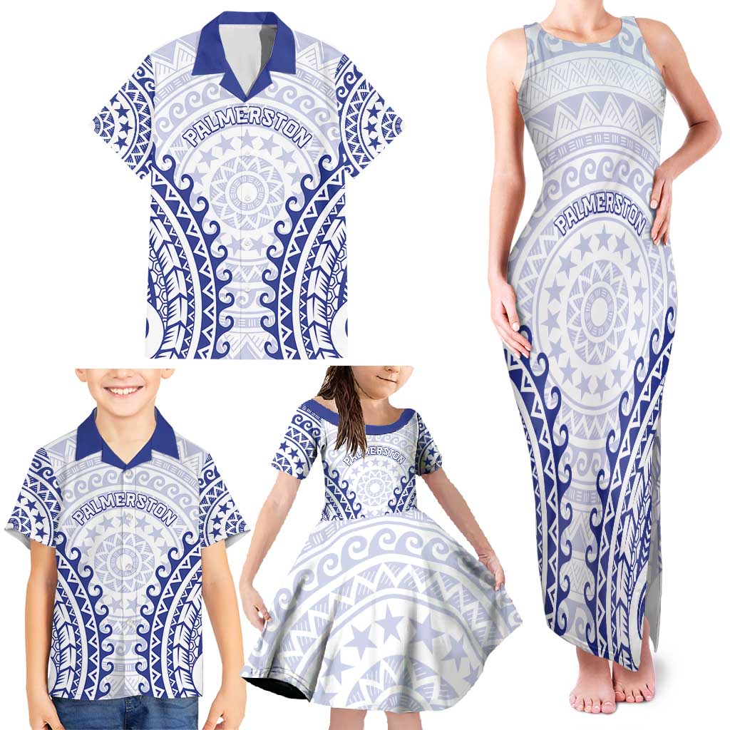 Custom Cook Islands Palmerston Family Matching Tank Maxi Dress and Hawaiian Shirt Polynesian Tribal Tattoo LT05 - Polynesian Pride