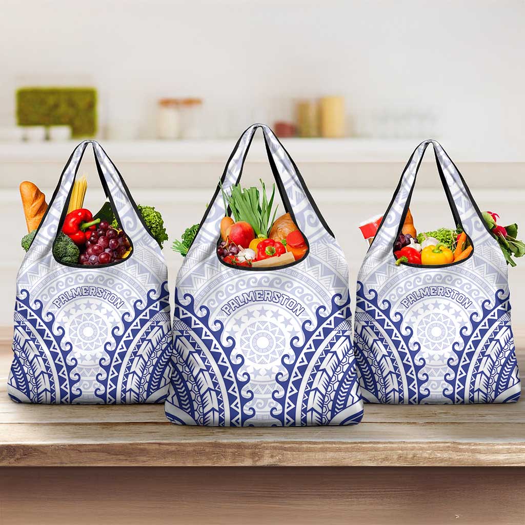 Custom Cook Islands Palmerston Grocery Bag Polynesian Tribal Tattoo