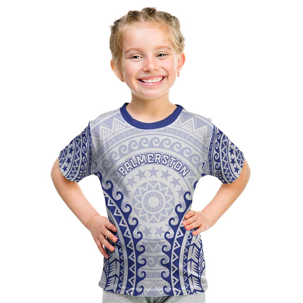 Custom Cook Islands Palmerston Kid T Shirt Polynesian Tribal Tattoo