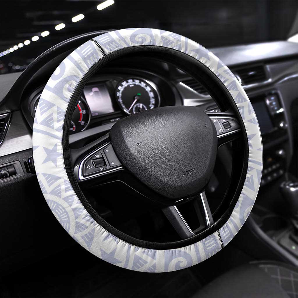 Cook Islands Palmerston Steering Wheel Cover Polynesian Tribal Tattoo