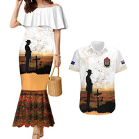 Australia And New Zealand ANZAC Day Couples Matching Mermaid Dress and Hawaiian Shirt Battle Of Beersheba LT05 Beige - Polynesian Pride