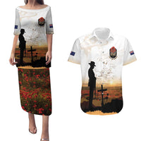 Australia And New Zealand ANZAC Day Couples Matching Puletasi and Hawaiian Shirt Battle Of Beersheba LT05 Beige - Polynesian Pride