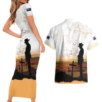 Australia And New Zealand ANZAC Day Couples Matching Short Sleeve Bodycon Dress and Hawaiian Shirt Battle Of Beersheba LT05 - Polynesian Pride