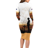 Australia And New Zealand ANZAC Day Family Matching Long Sleeve Bodycon Dress and Hawaiian Shirt Battle Of Beersheba LT05 - Polynesian Pride