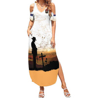 Australia And New Zealand ANZAC Day Family Matching Summer Maxi Dress and Hawaiian Shirt Battle Of Beersheba LT05 Mom's Dress Beige - Polynesian Pride