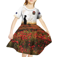 Australia And New Zealand ANZAC Day Kid Short Sleeve Dress Battle Of Beersheba LT05 - Polynesian Pride
