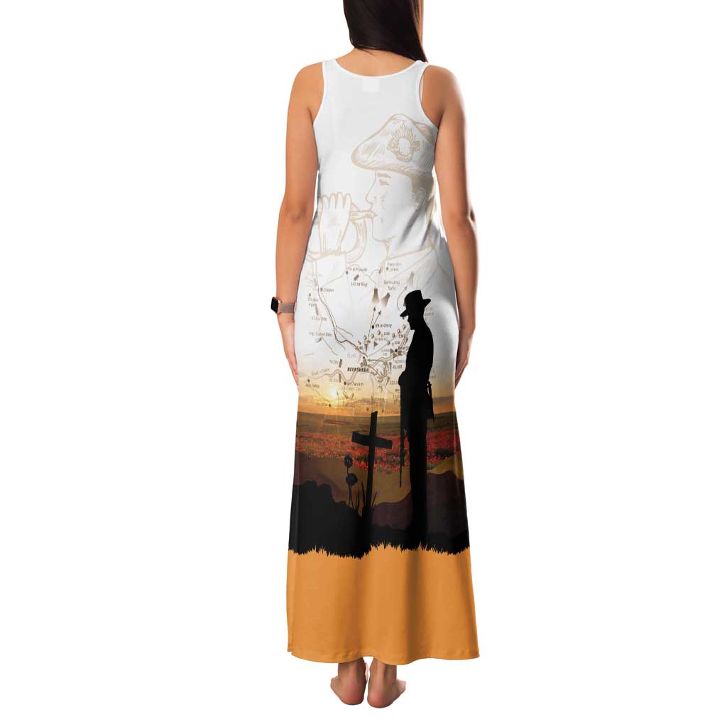 Australia And New Zealand ANZAC Day Tank Maxi Dress Battle Of Beersheba LT05 - Polynesian Pride