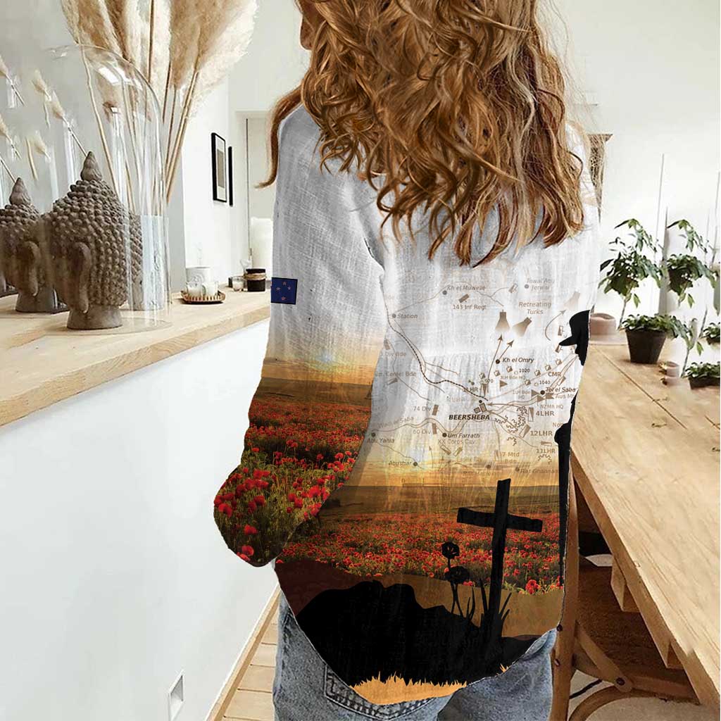 Australia And New Zealand ANZAC Day Women Casual Shirt Battle Of Beersheba LT05 - Polynesian Pride