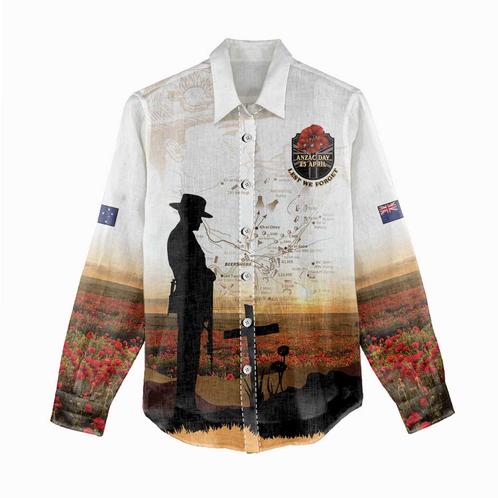 Australia And New Zealand ANZAC Day Women Casual Shirt Battle Of Beersheba LT05 - Polynesian Pride