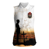 Australia And New Zealand ANZAC Day Women Sleeveless Polo Shirt Battle Of Beersheba LT05 Female Beige - Polynesian Pride