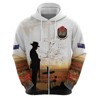 Australia And New Zealand ANZAC Day Zip Hoodie Battle Of Beersheba LT05 - Polynesian Pride