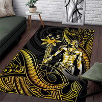Filipinos Lapu Lapu Hero Area Rug Gold Polynesian Tribal Tattoo