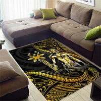 Filipinos Lapu Lapu Hero Area Rug Gold Polynesian Tribal Tattoo