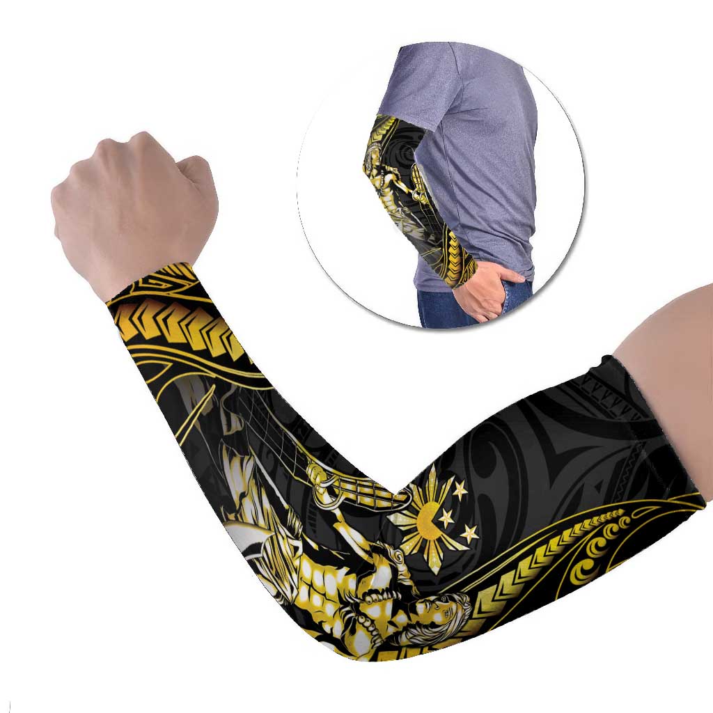 Filipinos Lapu Lapu Hero Arm Sleeves Gold Polynesian Tribal Tattoo