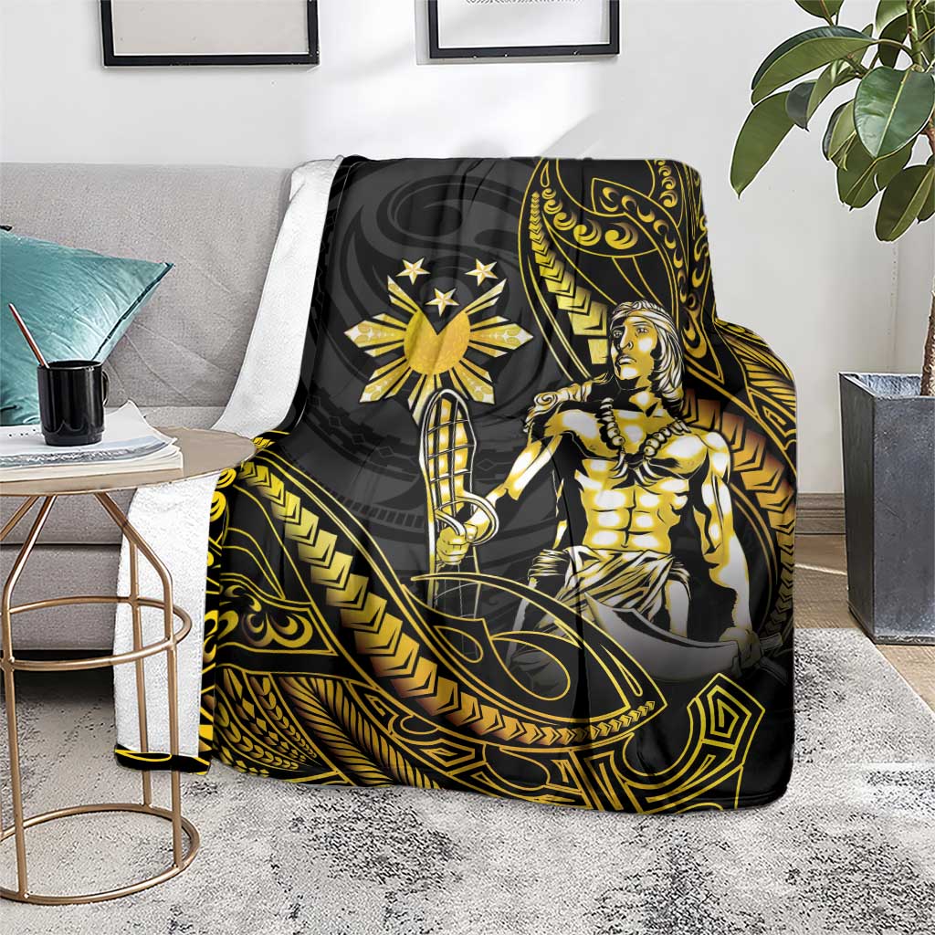Filipinos Lapu Lapu Hero Blanket Gold Polynesian Tribal Tattoo