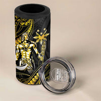 Filipinos Lapu Lapu Hero 4 in 1 Can Cooler Tumbler Gold Polynesian Tribal Tattoo
